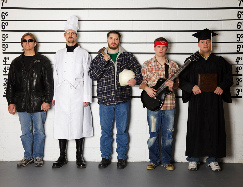Police line up
