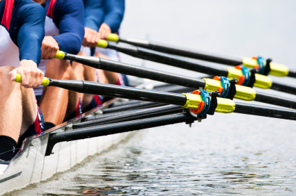 Close up of men's rowing team