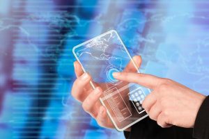 Virtual touch screen interface