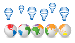 Balloon over globes 698*400