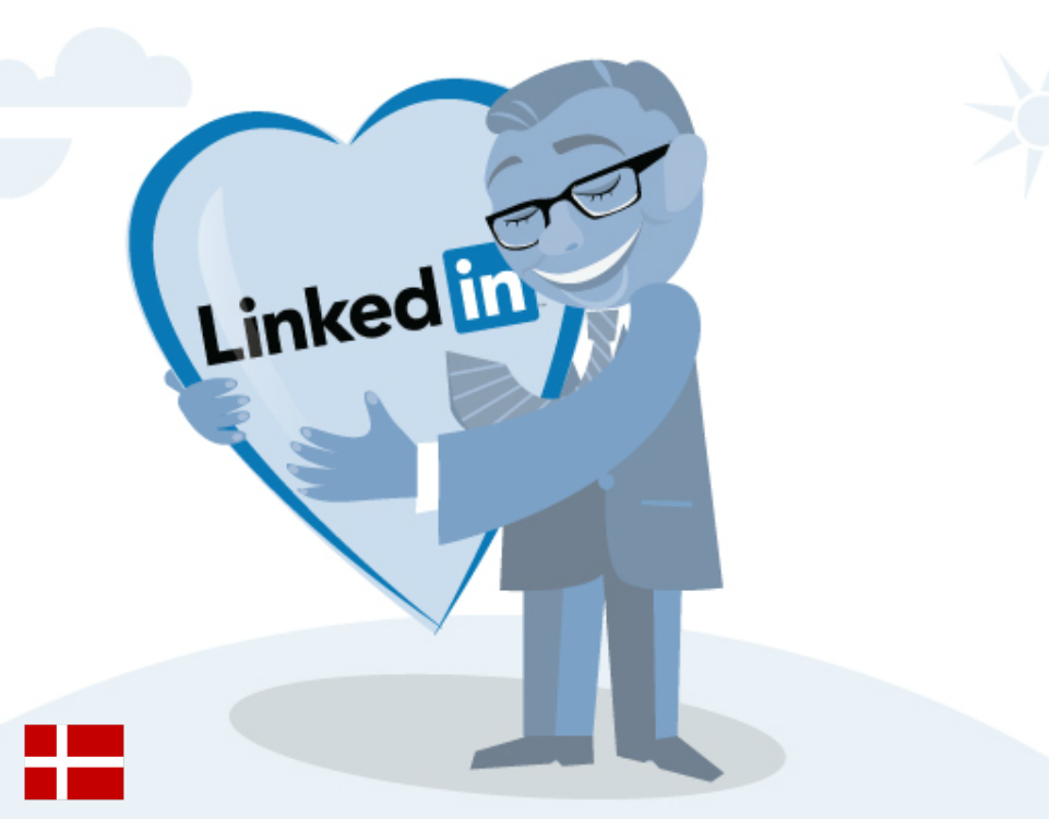 Cartoon of Hans Peter Bech holding a LinkedIn heart