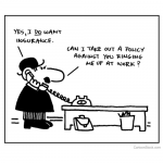 cartoon of a man making a telephone call