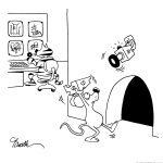 cartoon of a mouse and a cat