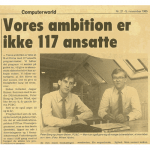 1985 newspaper article about Navision ambition