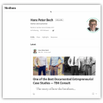 Screenshot of Hans Peter Beck Medium profile